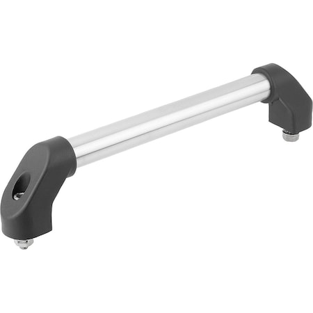 Tubular Handle A=500, L=544, H=80, Form:C, Stainless Steel, Comp:Thermoplastic Comp:Black, D=M10X45